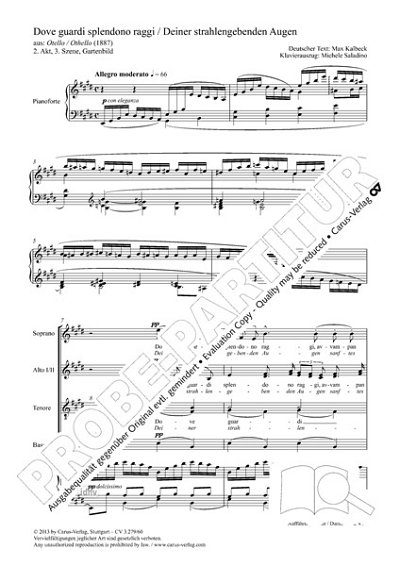 G. Verdi: Dove guardi splendono E-Dur (1887)