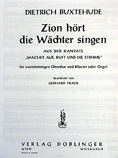 D. Buxtehude: Zion Hoert Die Waechter Singen - Gch Klav