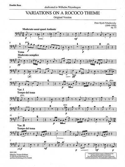 P.I. Tsjaikovski: Variationen über ein Rokoko-Thema op. 33