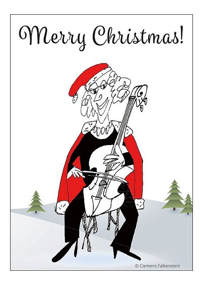 Cellistin-Weihnachtsfaltkarte