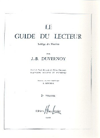 J.-B. Duvernoy: Guide du lecteur Vol.2, Klav