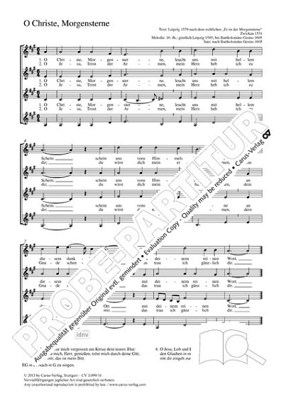 DL: B. Gesius: O Christe, Morgensterne A-Dur (1605), Fch (Pa