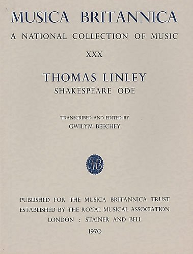 T. Linley jr.: A Shakespeare Ode, GsGchOrch (Part.)