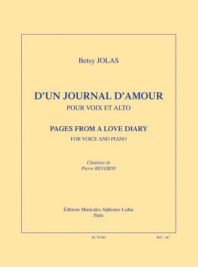 B. Jolas: D'un Journal D'amour
