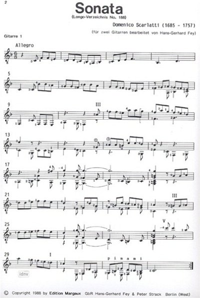 D. Scarlatti: Sonata F-Dur (L. 188), 2Git (Stsatz)