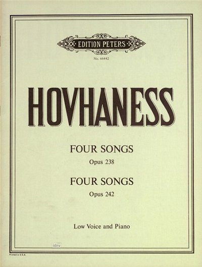 A. Hovhaness: Lieder op. 238 / 242