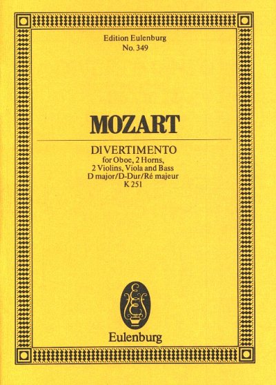 W.A. Mozart: Divertimento 11 D-Dur Kv 251 Eulenburg Studienp
