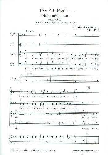 F. Mendelssohn Bartholdy: Richte mich Gott op.78,2