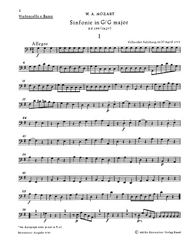 W.A. Mozart: Sinfonie Nr. 27 G-Dur KV 199 (161b)