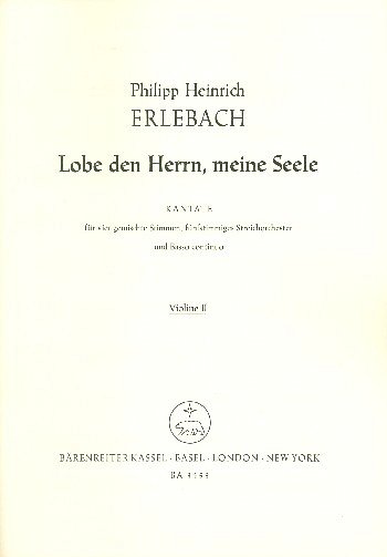 P.H. Erlebach: Lobe den Herrn, meine Seele (Vl2)