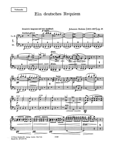 J. Brahms: Ein deutsches Requiem op. 45, 2GsGchOrchOr (Vc)