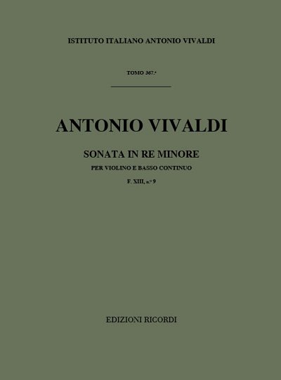 A. Vivaldi: Sonata in Re Min Rv 15 Per Violino e BC