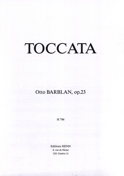 Barblan Otto: Toccata Op 23