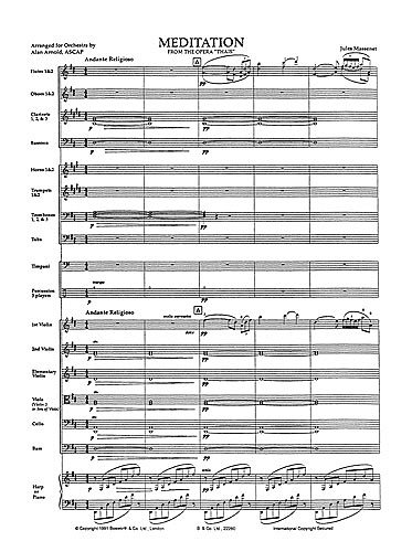 Meditation From Thais (Score And Parts), Sinfo (Bu)