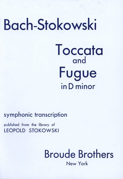 J.S. Bach: Toccata and Fugue d minor BWV 5, SinfOrch (Part.)