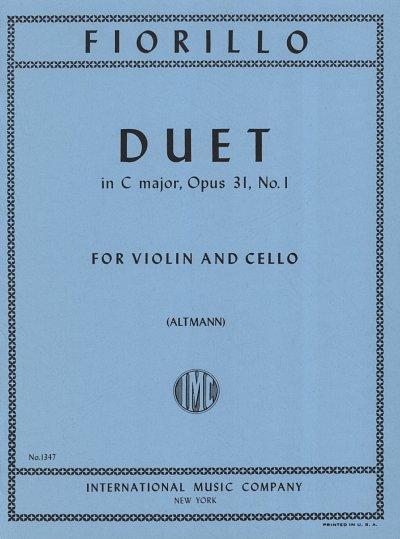 F. Fiorillo: Duet in C major Op. 31 No. 1 (ALTMANN) (Bu)