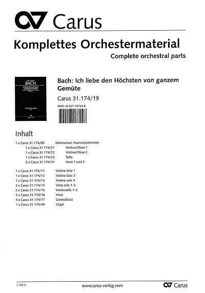 J.S. Bach: Ich liebe den Höchsten von , 3GesGchOrch (Stsatz)