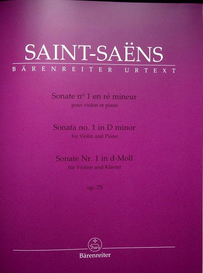 C. Saint-Saëns: Sonata no. 1 in D minor op. 75
