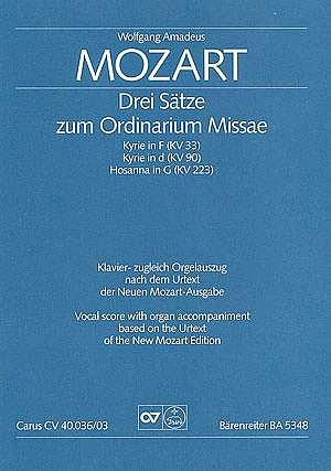 W.A. Mozart: Drei Saetze zum Ordinarium Missae