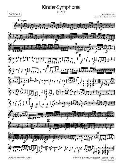 L. Mozart: Kinder-Symphonie C-Dur, Sinfo (Vl2)