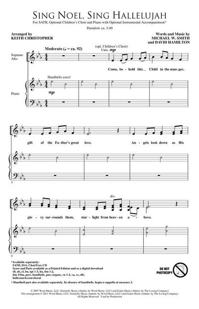 D. Hamilton: Sing Noel, Sing Hallelujah (Stsatz)