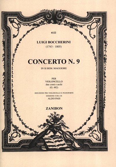 L. Boccherini: Concerto N. 9 In Si Bem. Magg, VcKlav (Part.)