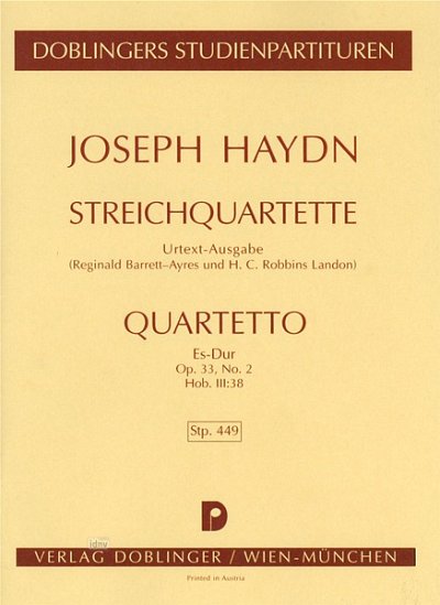 J. Haydn: Streichquartett Es-Dur op. 33/2 Hob, 2VlVaVc (Stp)