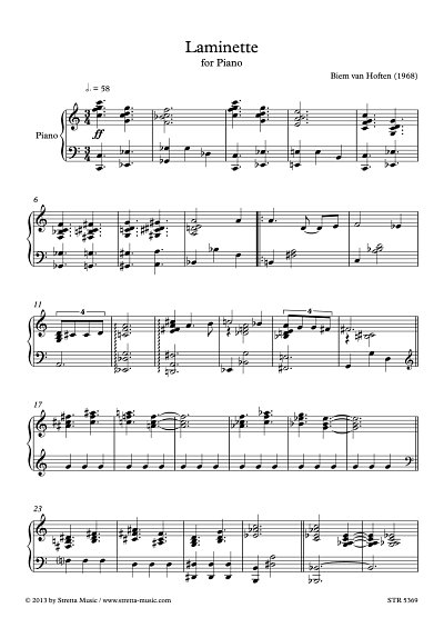 DL: B. van Hoften: Laminette for Piano