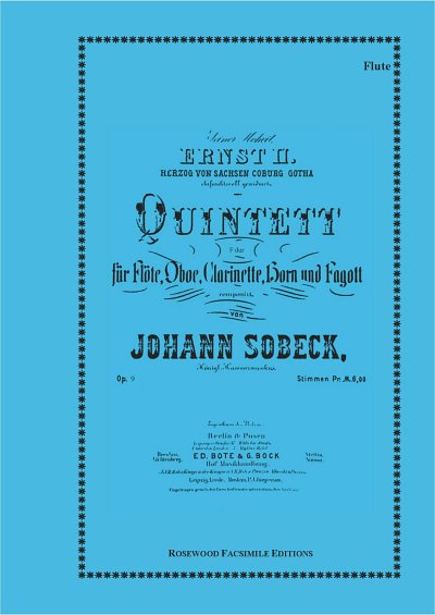 Sobeck, Johann (1831–1914): Wind Quintet in F, Op. 9