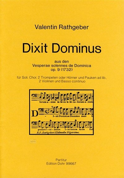 J.V. Rathgeber: Dixit dominus, SolGChOrch (Part.)