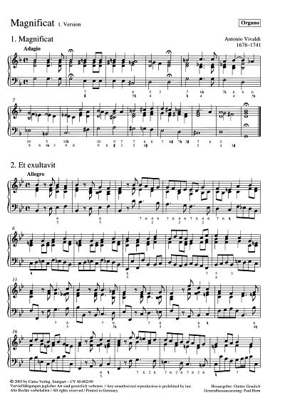 A. Vivaldi: Magnificat RV 610, 4GesGchOrcBc (Org)