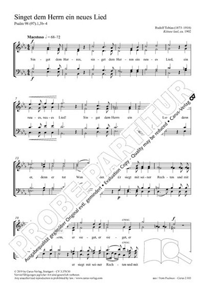 DL: R. Tobias: Singet dem Herrn ein neues Lied Es-, GCh4 (Pa
