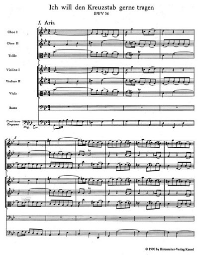 J.S. Bach: Ich will den Kreuzstab gerne tragen BWV 56  (Stp)