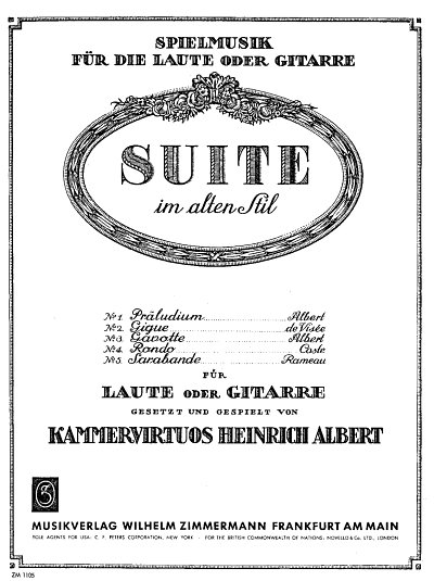 H. Albert: Suite Im Alten Stil