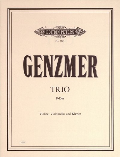 H. Genzmer: Trio für Violine, Violoncello und Klavier F-Dur (1944, rev. 1967)