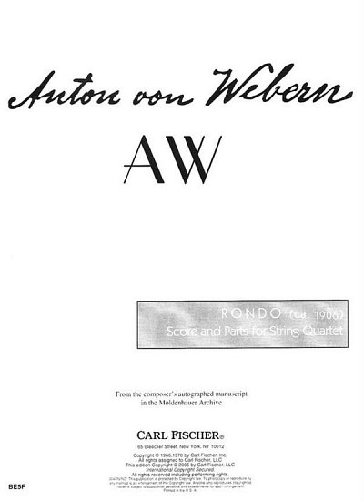 A. Webern: Rondo, 2VlVaVc (Part.)