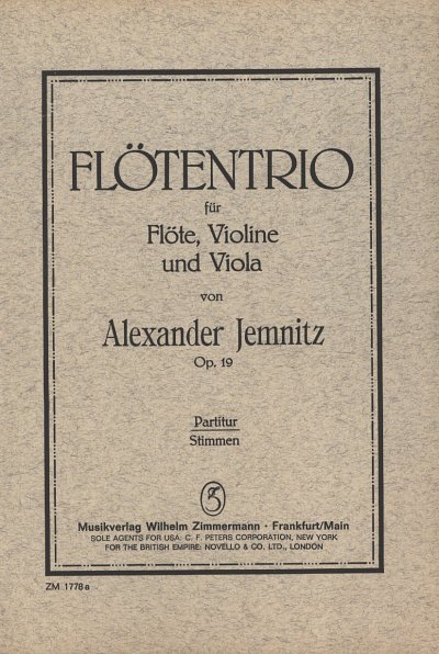 A. Jemnitz: Trio op. 19, FlVlVa (Part.)