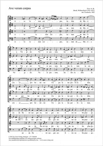 DL: W. Byrd: Ave verum corpus a-Moll (Part.)