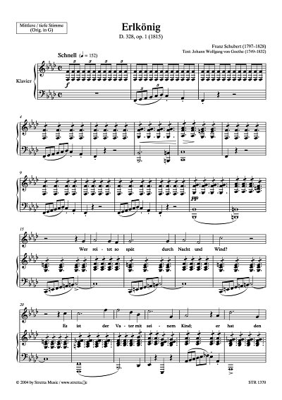 DL: F. Schubert: Erlkoenig Ballade, D. 328 (op. 1)