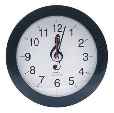 Uhr Violinschluessel  (WandU) (schwarz-weiß)
