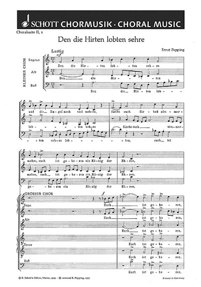 E. Pepping: Choralsuite Teil II