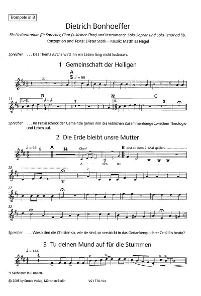 M. Nagel: Dietrich Bonhoeffer - Ein Liedoratorium
