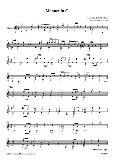 DL: J. Haydn: Menuet in C