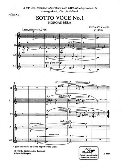 K. Lendvay: Sotto voce No.1, Fch5 (Chpa)
