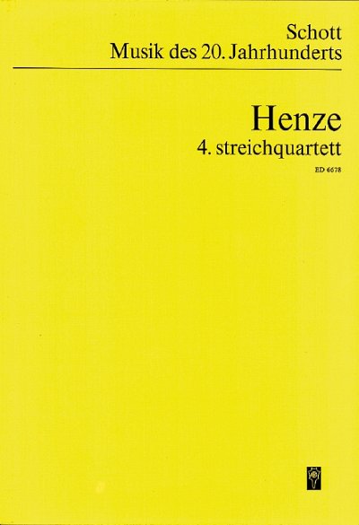 H.W. Henze: 4. Streichquartett , 2VlVaVc (Stp)