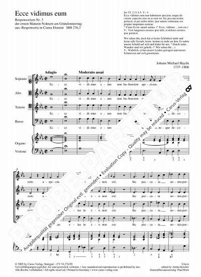 M. Haydn: Ecce vidimus eum, GchOrg (Orgpa)