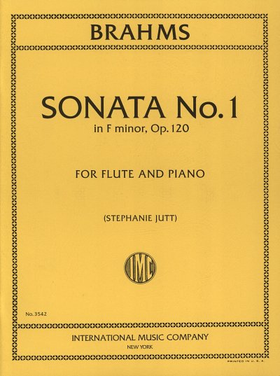 J. Brahms: Sonata N. 1 In F Minor, Op. 120 (Jutt), Fl