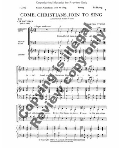 Come, Christians, Join to Sing, GchKlav (Chpa)