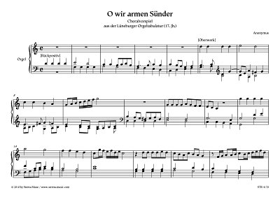 DL: Anonymus: O wir armen Suender Choralvorspiel / aus der L