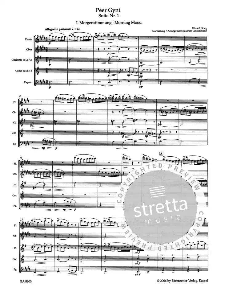 E. Grieg: Peer Gynt Suite Nr. 1 op. 46, FlObKlHrFg (Pa+St) (1)